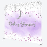Aperturee - Aperturee Glitter Moon Baby Shower Square Tension Backdrop